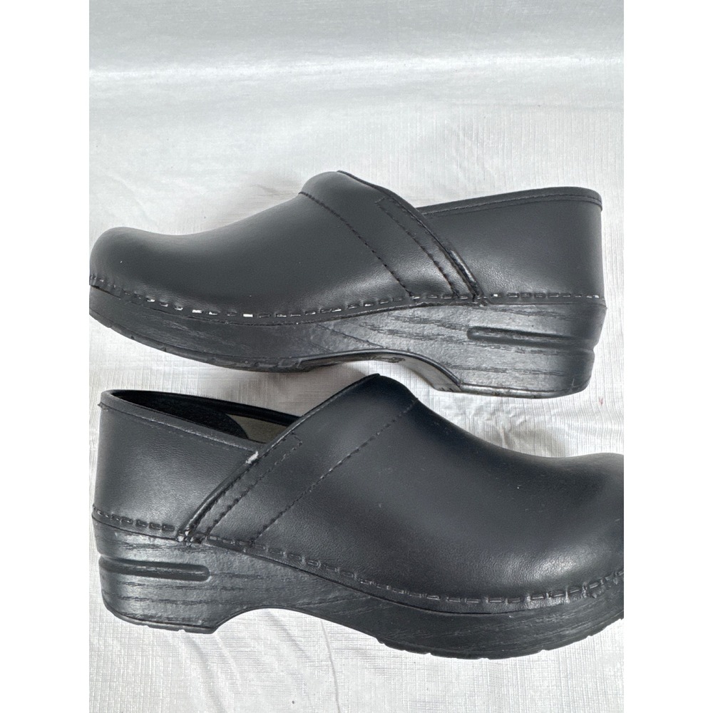 Dansko Professional Black Box Leather Clogs Women 39 Wide - Picture 10 of 10